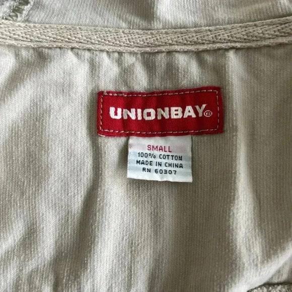 Vtg 90s Hoodie VEST Corduroy Y2K Skater GorpCore Sz S Sleeveless Zip Up UNIONBAY - Picture 10 of 15